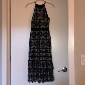 Petite Lace Racerback Midi Dress